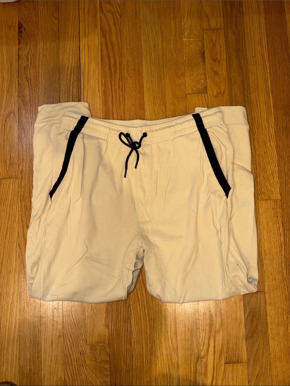 Ocean Current Cream Sweatpants with Black Trim